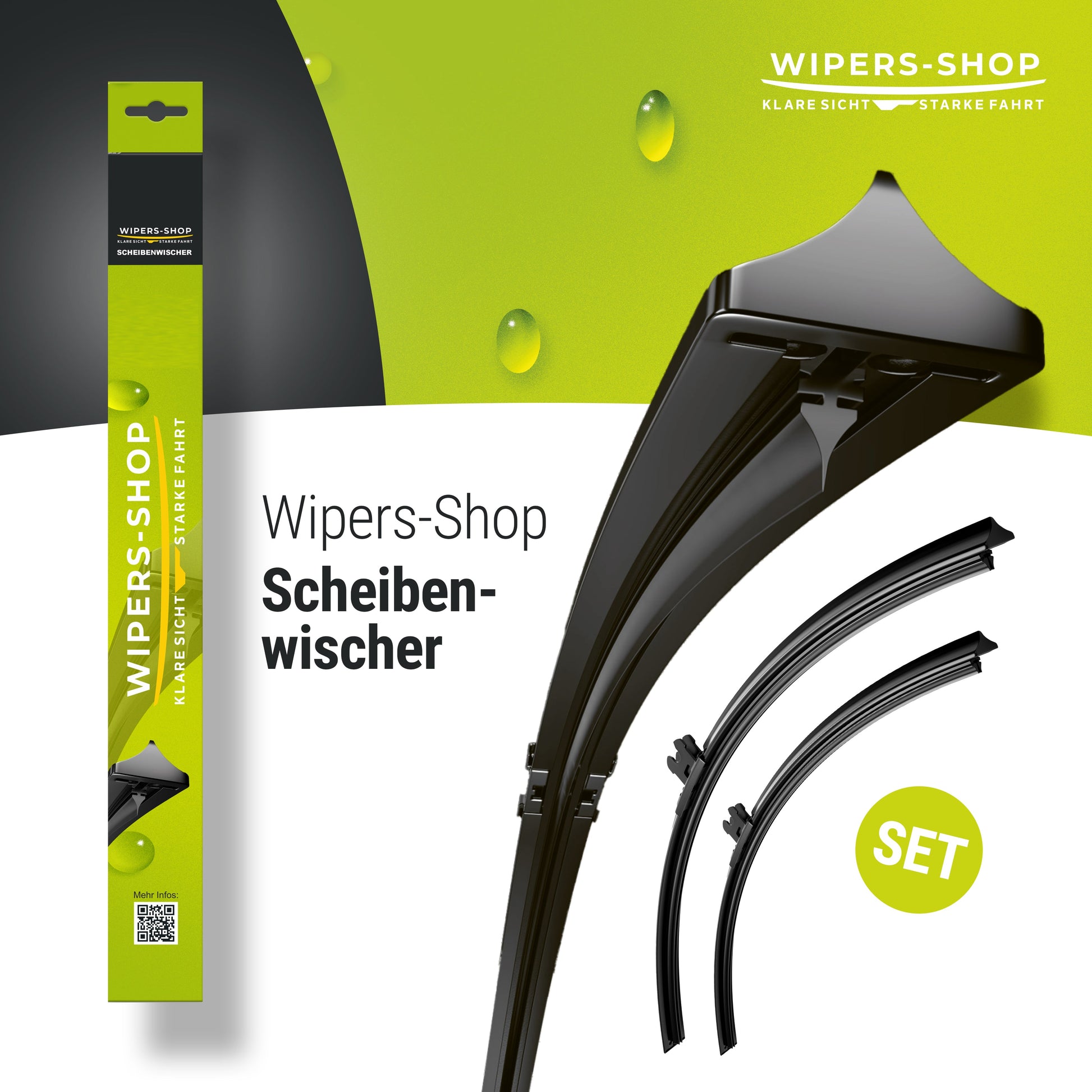 Wipers-Shop Scheibenwischer Set mit Verpackung