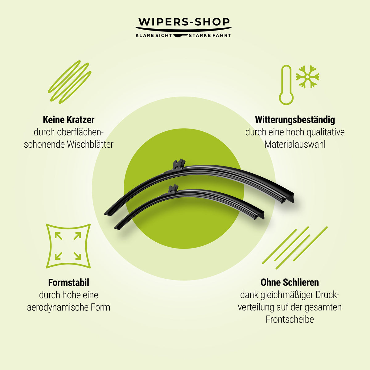Keine Kratzer, witterungsbeständig, formstabil und ohne Schlieren