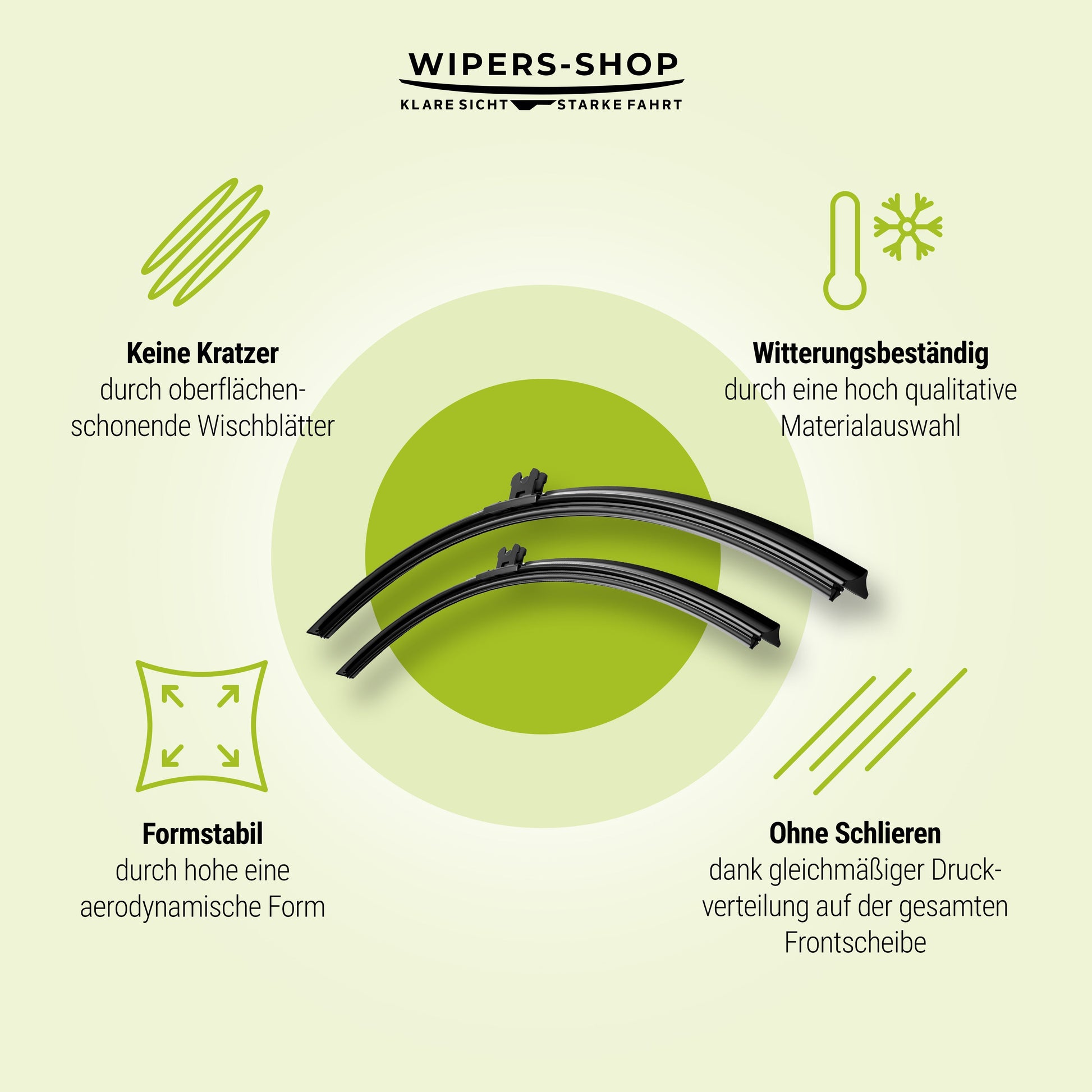 Keine Kratzer, witterungsbeständig, formstabil und ohne Schlieren