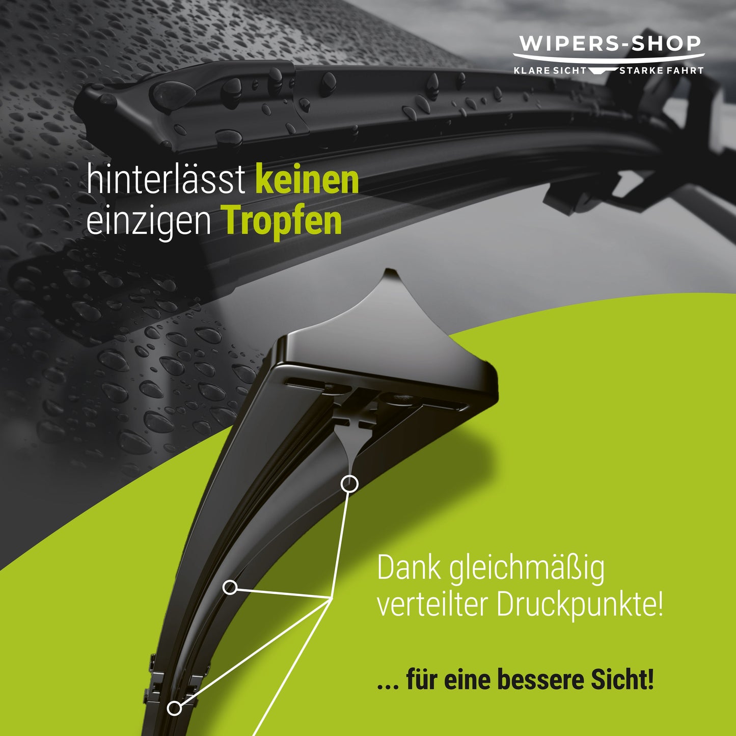 Hinterlässt keinen einzigen Tropfen dank gleichmäßiger Druckpunkte
