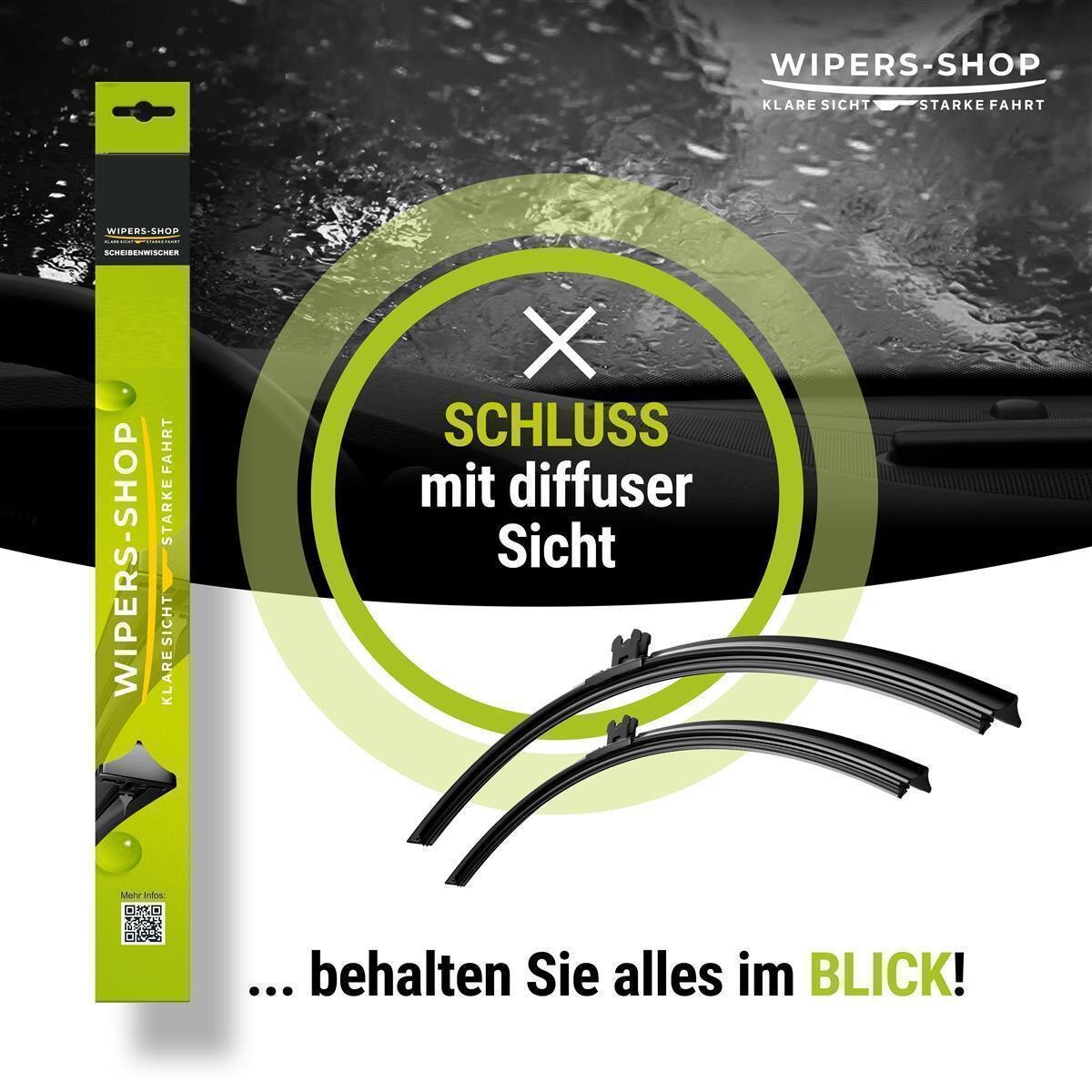 Wischerblätter für AUDI A8 | ab 2017 | Basic Action | Set für Frontscheibe | Länge: 650/500mm