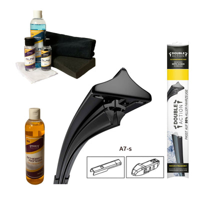 Frontscheiben-Bundle für ISUZU D-Max | ab 2019 | Doppelscheibenwischer + Versiegelungs-Set + Wischwasserzusatz