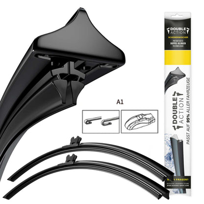 Frontscheiben-Bundle für PIAGGIO Apetruk | ab 2007 | Doppelscheibenwischer + Versiegelungs-Set + Wischwasserzusatz