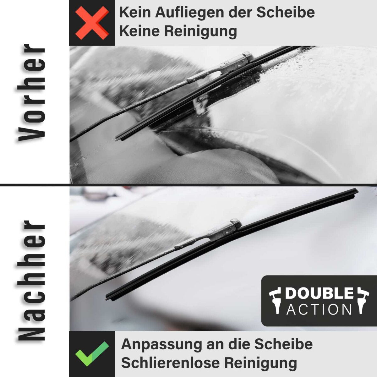 Doppelscheibenwischer für OPEL Monterey | Bj. 91-97 | Double Action