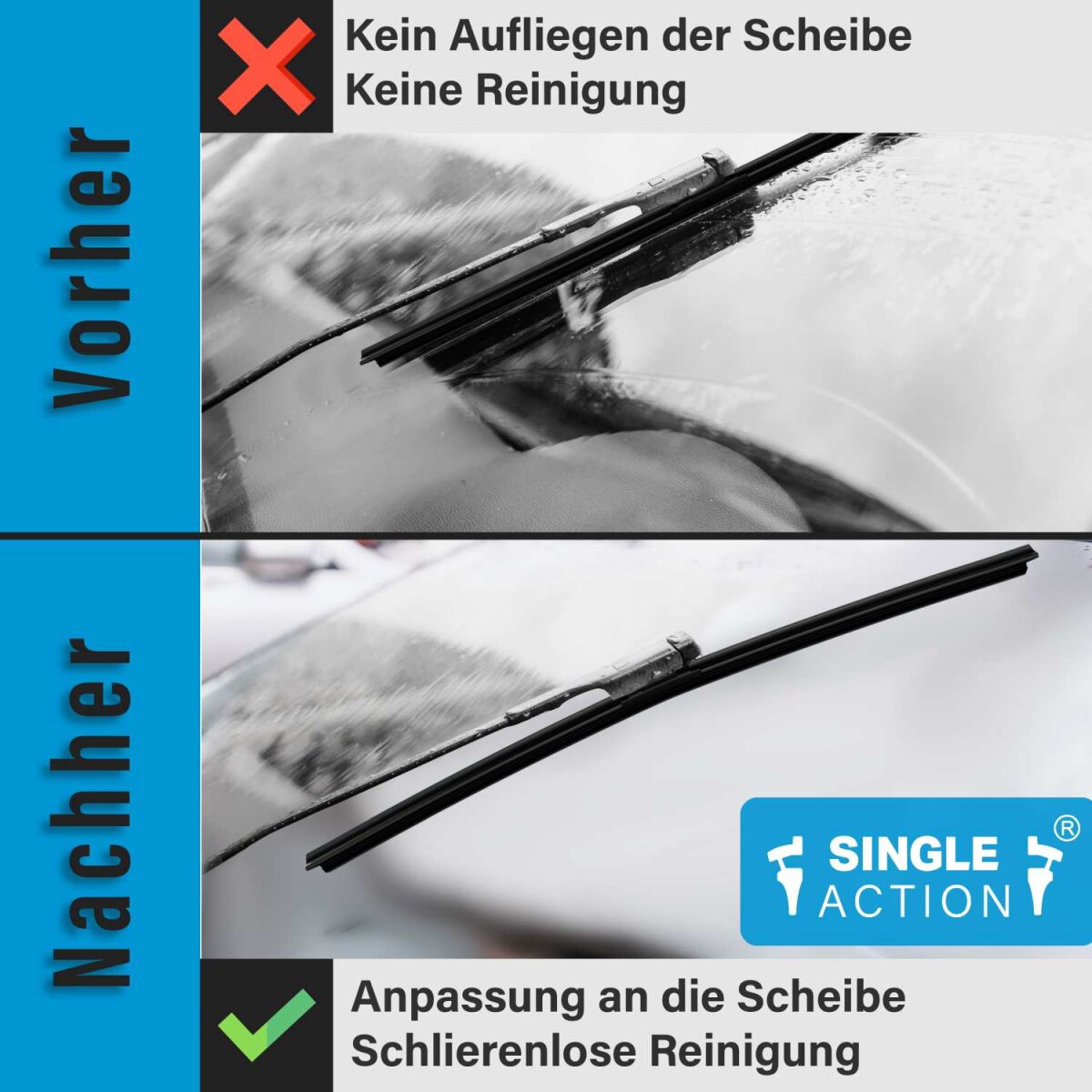 Scheibenwischer für PORSCHE Boxter | Bj. 12-16 | Single Action