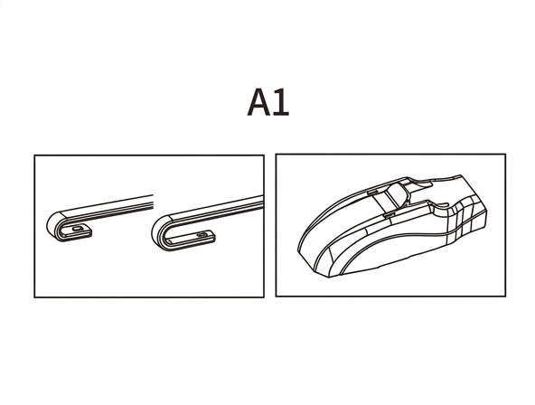 Technische Zeichnung: Wischerarm und Adapter A1