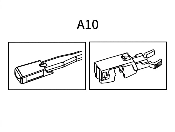 Technische Zeichnung: Wischerarm und Adapter A10