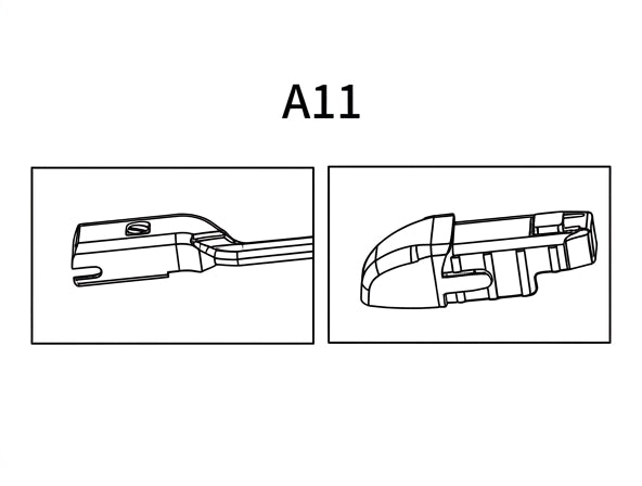 Technische Zeichnung: Wischerarm und Adapter A11