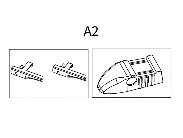 Technische Zeichnung: Wischerarm und Adapter A2