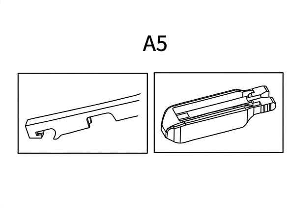Technische Zeichnung: Wischerarm und Adapter A5