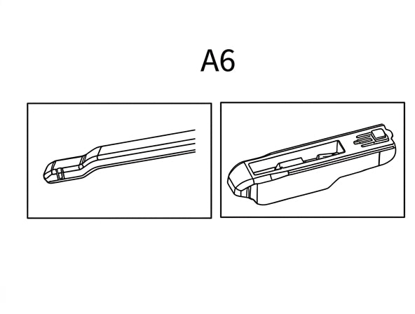 Technische Zeichnung: Wischerarm und Adapter A6