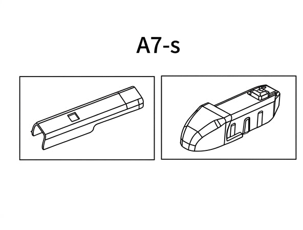 Technische Zeichnung: Wischerarm und Adapter A7-s
