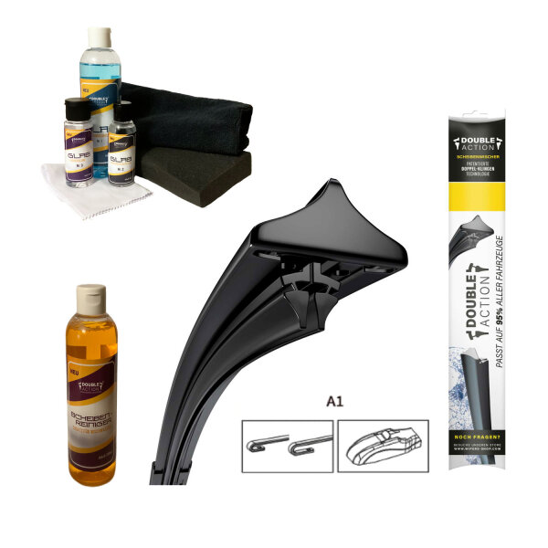 Frontscheiben-Bundle für TOYOTA Verso | Bj. 09-18 | Doppelscheibenwischer + Versiegelungs-Set + Wischwasserzusatz